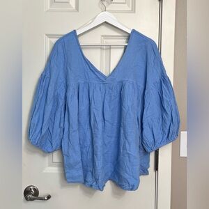 Impressions Off-Shoulder Puff Sleeve Blouse NWOT